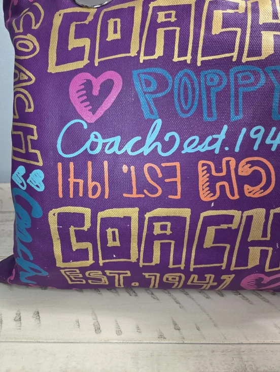 Coach Poppy Evie Tote from the vintage Poppy Collection, Multicolor, EUC - Picture 6 of 16